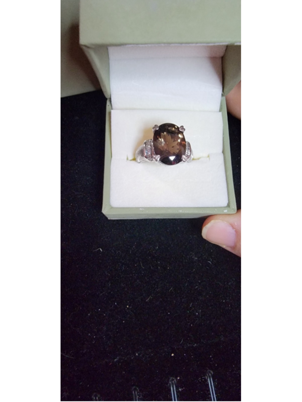 Judith Ripka Sterling Silver Topaz 925 Size 7 Gorgeous & New In Box